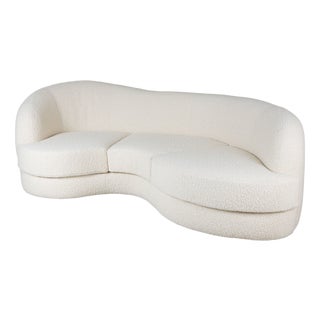White Bean Buckle Sofa, 1960s For Sale