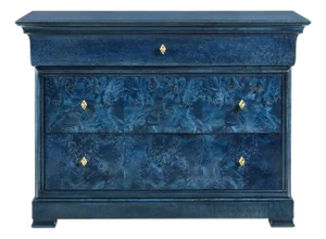 True Blue Burl 3 Drawer Chest -