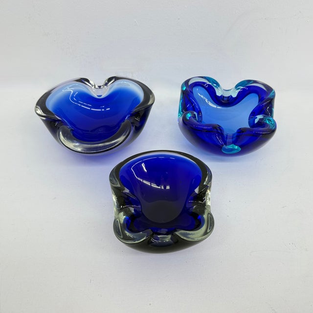 Mid-Century Blue Murano Glass Bowls, 1970s, Set of 6 For Sale - Image 15 of 18