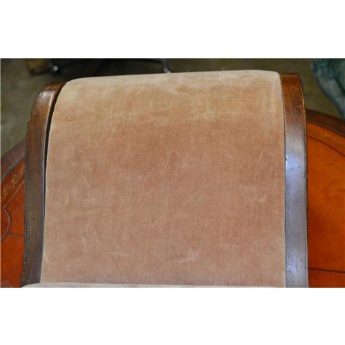 Antique Victorian Dark Wood & Tan Velvet Shapely Scrolled Gout Footstool For Sale - Image 10 of 11