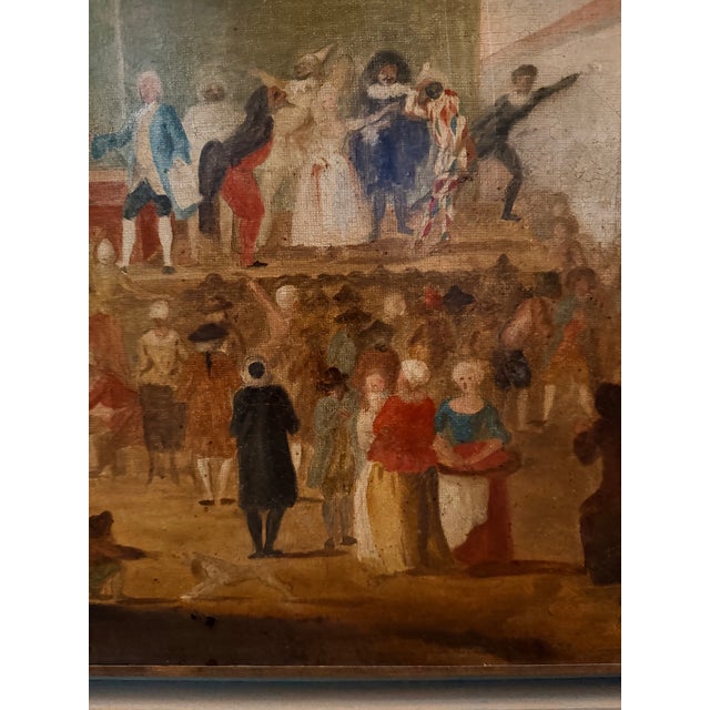 Sky Blue The Actors, Oil Painting on Canvas, 19th Century, France For Sale - Image 8 of 12