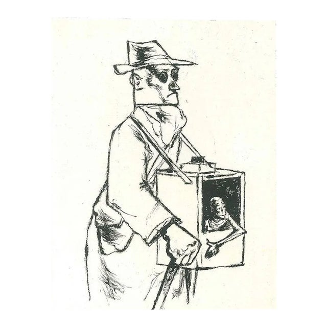 Blind Man - Original Etching by A. Ruellan - Mid 20th Century Mid 20th Century For Sale
