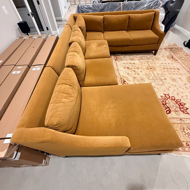 Stewart Furniture Mohair Sectional For Sale - Image 11 of 15