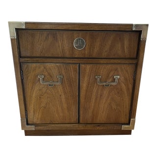 Drexel Accolade Campaign Plinth Base Nightstand For Sale