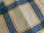 French Country Vintage European Linen Napkins, Blue & Mustard Jacquard Plaid With Damask Border, Hemstitched - Set of 6 For Sale - Image 3 of 12
