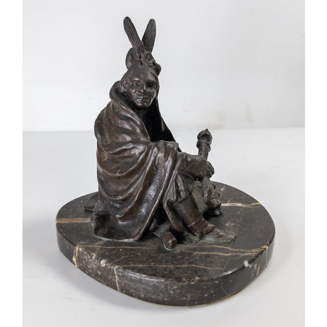 American Mid-Century Western Bronze Indian Figure After Carl Kauba For Sale - Image 3 of 11