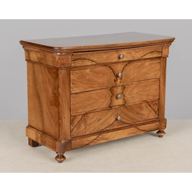 French French Louis Philippe Miniature Walnut Commode Circa 1820-1840 For Sale - Image 3 of 9