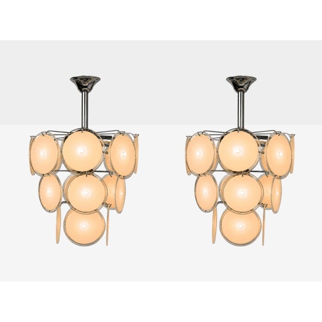 Mid-Century Modern Mid-Century Modern, Pink Murano Glass, Chrome, Pendant Light, 1960s For Sale - Image 3 of 7