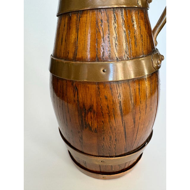 Brown Traditional Norman French Copper and Wood Pitcher For Sale - Image 8 of 10