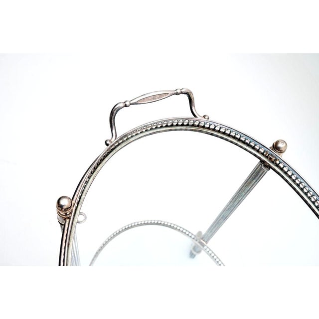 Metal Vintage French Silver Plated Drinks Trolley, 1960 For Sale - Image 7 of 11