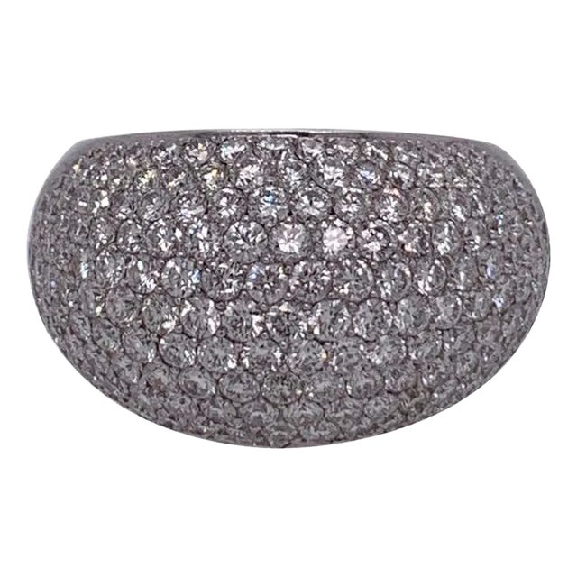 Unisex White Gold 18 Karat 10 Carat Diamond Cluster Ring 10.7 Grams For Sale