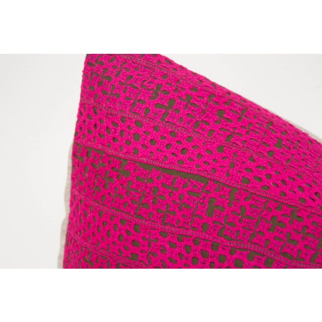 Tribal Murni Embroidered Floral Pillow For Sale - Image 3 of 7