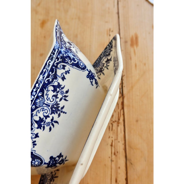 Antique Ironstone Gravy Boat from Longchamp, 1890s For Sale - Image 6 of 10
