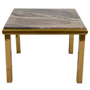 Italian Modern Brass and Marble End Table After Willy Rizzo, Circa 1970s