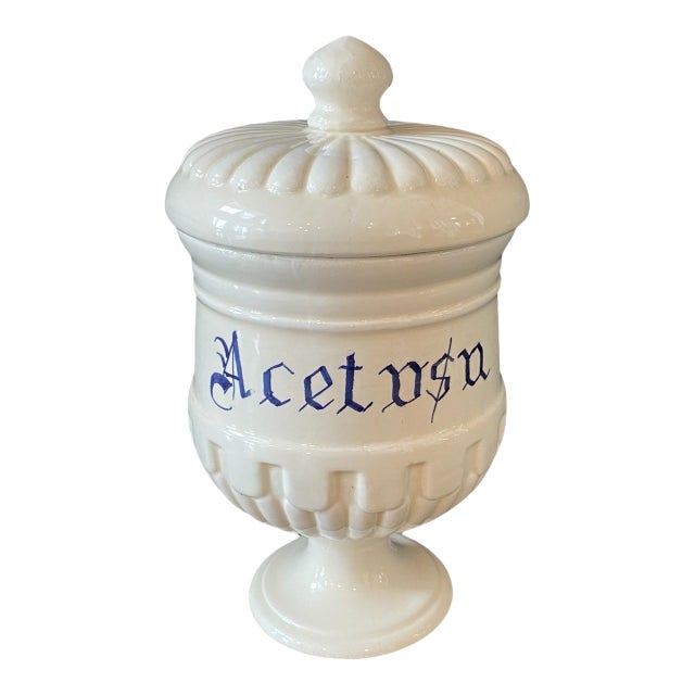Antique Italian Apothecary Jar Venetian Acetosa Porcelain Urn Large For Sale