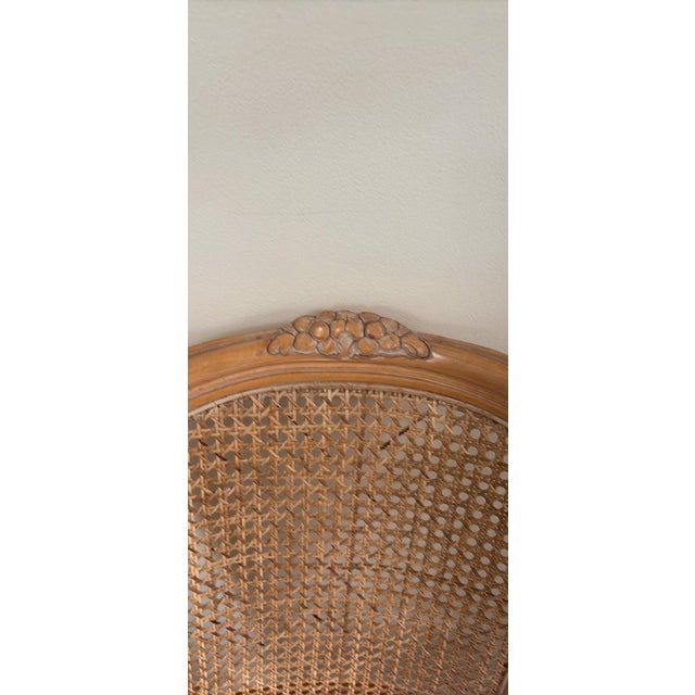 Rococo Pair Vintage Italian Rococo Wood and Cane Side Chairs For Sale - Image 3 of 6