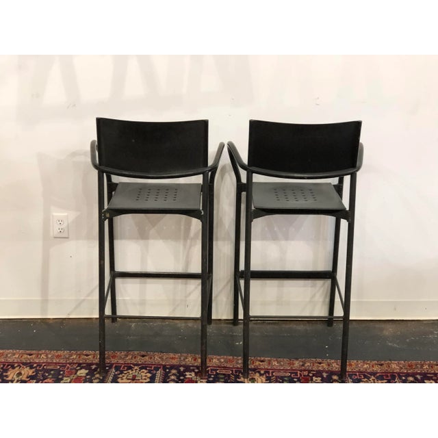 Mid-Century Modern 1980s Vintage Carlo Bertoli Segis Breeze Bar Chairs- Set of 4 For Sale - Image 3 of 11