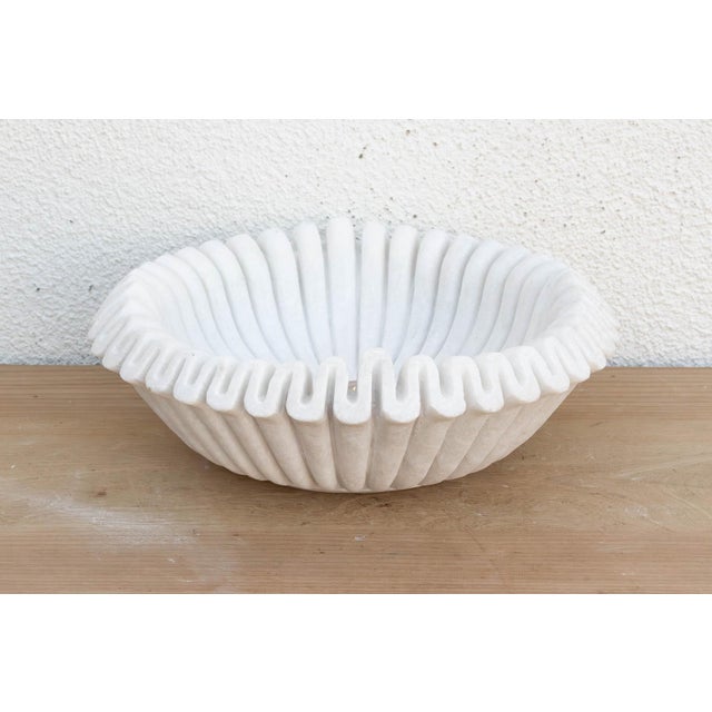 1990s Large Organic Modern Marble Bowl For Sale - Image 5 of 6