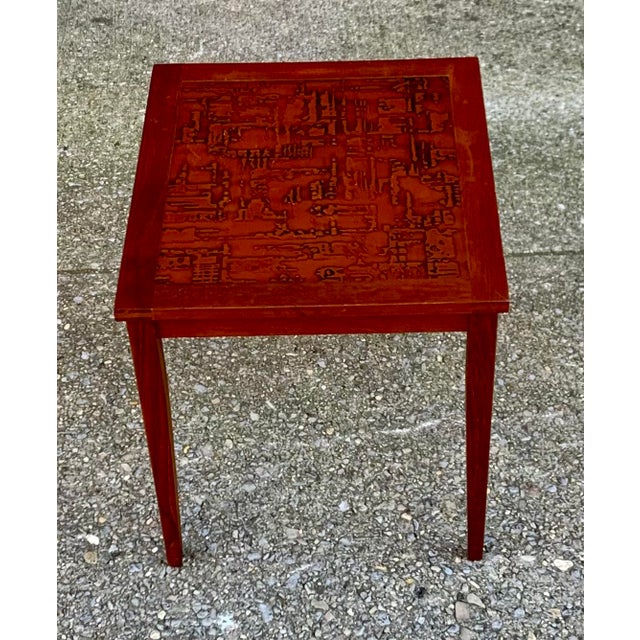 Brown Danish Side Table 1960 For Sale - Image 8 of 11