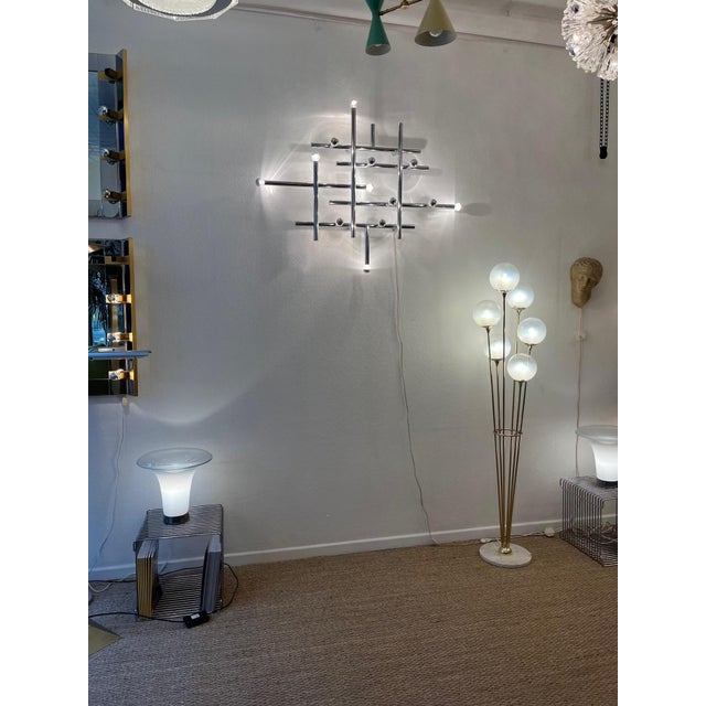 Large Wall Light in Chromed Tubular Steel by Temde AG Switzerland, 1970s For Sale - Image 10 of 11