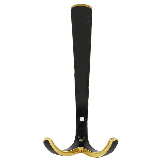 Mid-Century Brass Double Wall Hook attributed to Hertha Baller, Austria, 1950s For Sale