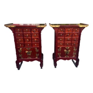 Mid 20th Century Asian Apothecary Cabinets a Pair For Sale