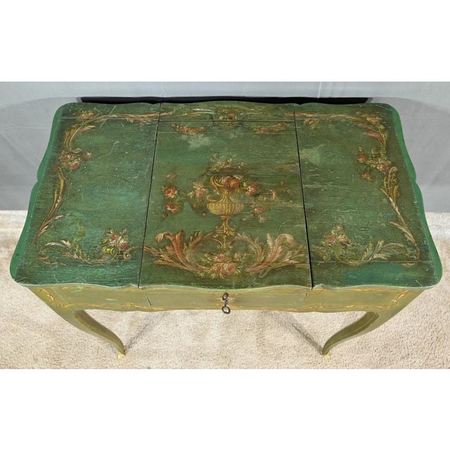 Small Louis XV Style Painted Oak Dressing Table, Late 18th Century For Sale - Image 5 of 18