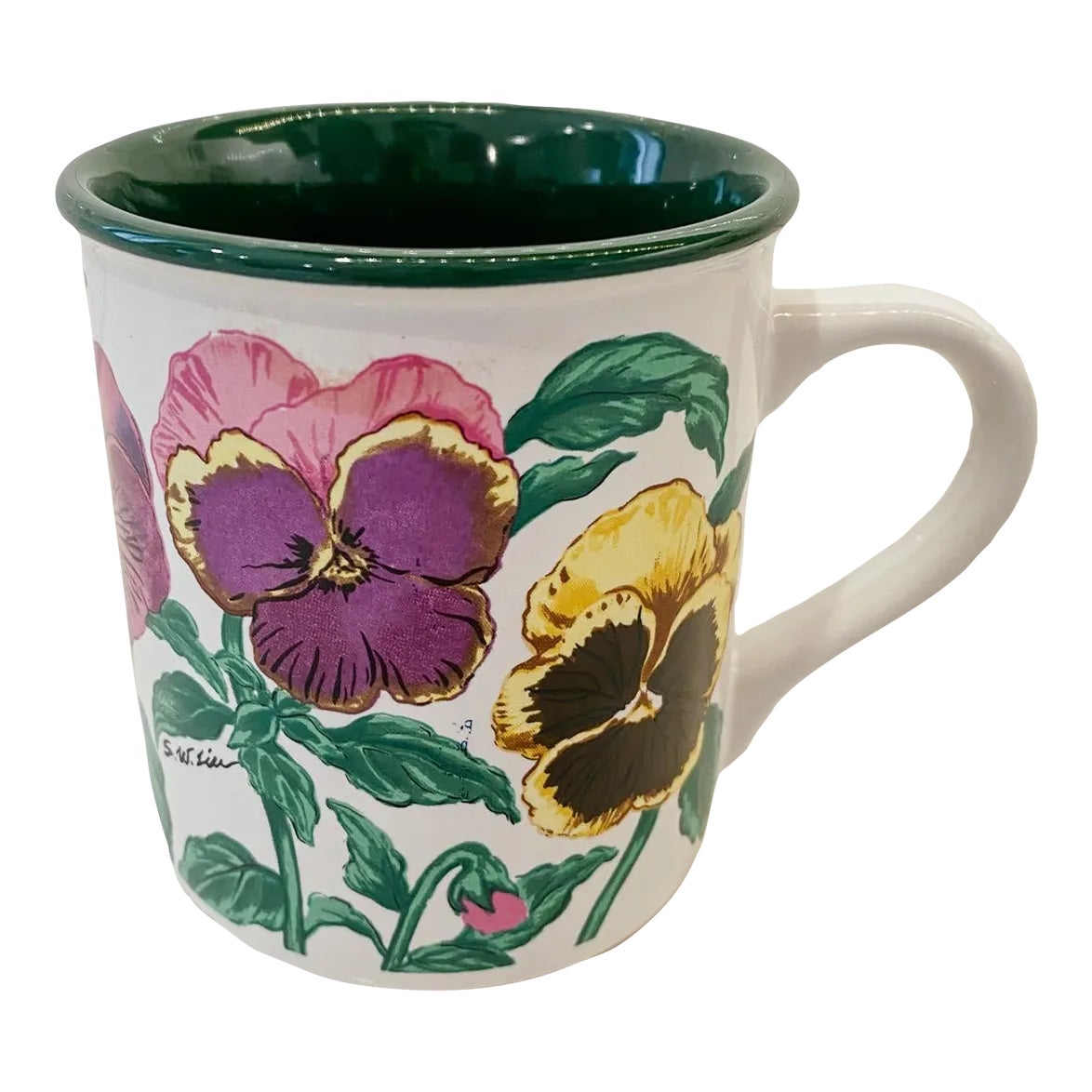 Vintage Potpourri Designs Pansies Coffee Mug 1991 Chairish
