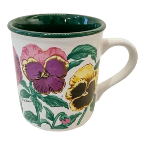 Vintage Potpourri Designs Pansies Coffee Mug 1991