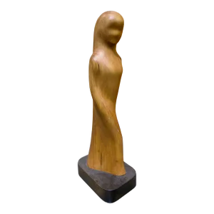 Midcentury Modern Wood Madonna Sculpture