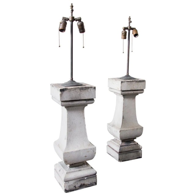 Mid 20th Century Architectural Pedestal Lamps - a Pair For Sale - Image 5 of 5