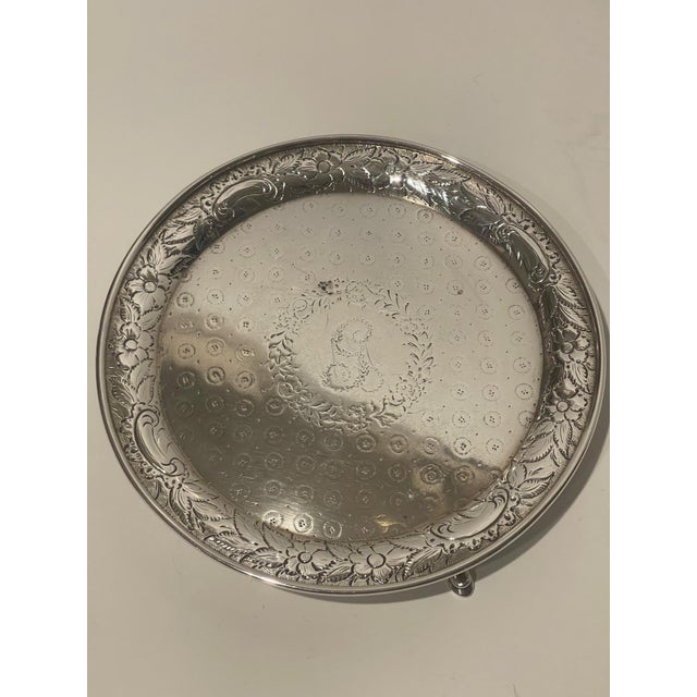 Sterling Silver A. E. Wagner Repousse Salver, 19th Century For Sale In Savannah - Image 6 of 9