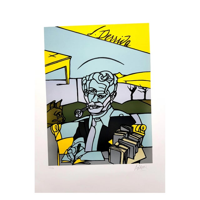 Valerio Adami - Jacques Derrida - Original Signed Lithograph 2014 For Sale - Image 10 of 11