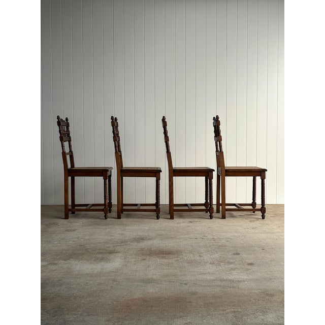 Set of Four Antique Dining Chairs With Carved Crest For Sale - Image 10 of 18