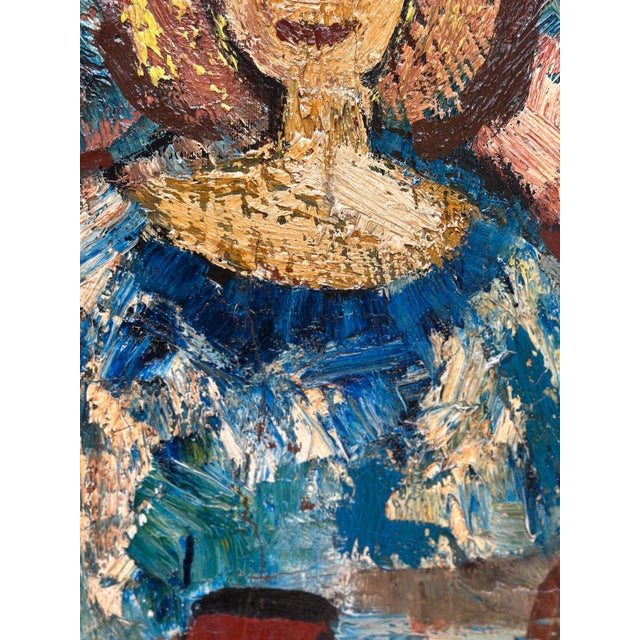 Gösta Falck, Woman in Blue, 1950s, Oil Painting on Canvas, Framed For Sale - Image 11 of 18