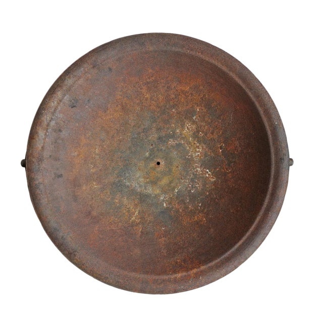 Vintage Cast Iron Fire Bowl W/Stand For Sale - Image 4 of 5