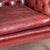 Red 20th Century English Vintage Red Leather Square Club Chair For Sale - Image 8 of 12
