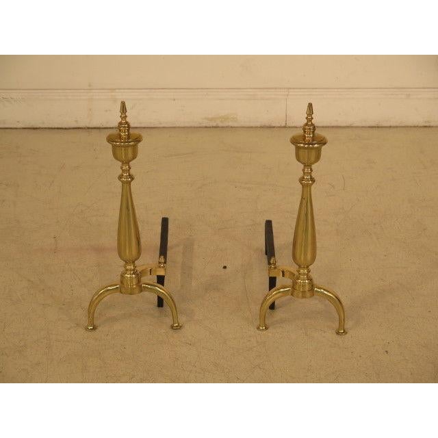 Federal Style Brass Fireplace Andirons a Pair Chairish
