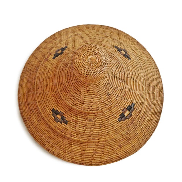 Large Vintage Sumatra Tribal Boho Woven Basket W/Lid For Sale - Image 9 of 12