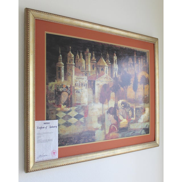 1990s Peter Nixon “Arcadia” Signed Limited Edition Serigraph – Custom Gold Frame With Coa For Sale - Image 5 of 15