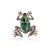 Metal Vintage Style Hollywood Regency 13 Carat Emerald Ruby & Diamond Frog Brooch Pendant For Sale - Image 7 of 14