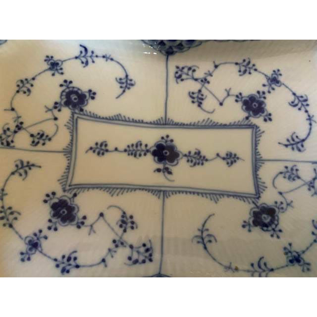Ceramic 1960s Royal Copenhagen Blue Fluted Half Lace Tray/Dish For Sale - Image 7 of 9