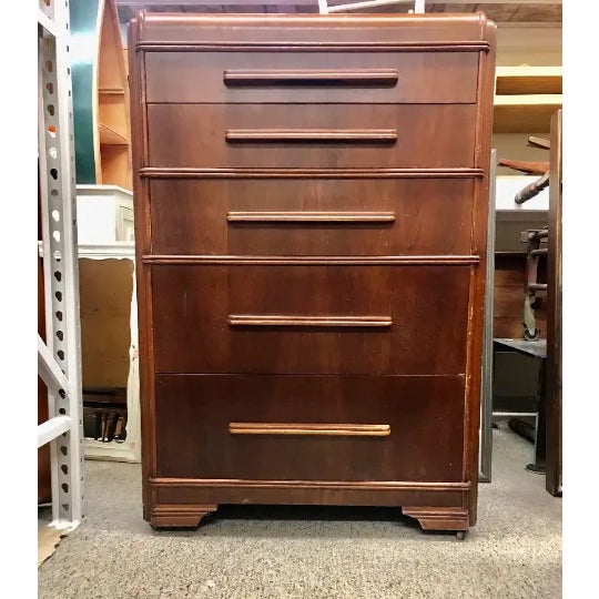 Vintage Art Deco Wood Dresser For Sale - Image 4 of 4