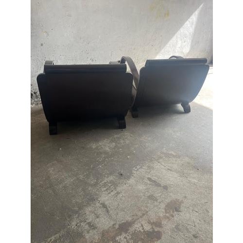 Art Deco Club Chairs in Curved Wood, Set of 2 For Sale - Image 5 of 10