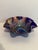 1990s Fenton Cobalt Blue Marigold Carnival Glass Cherry Chain Scalloped Bowl For Sale - Image 5 of 11