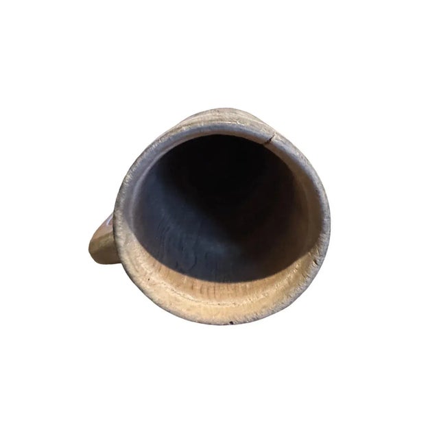 Shabby Chic 1900s Primitive German Wooden Stein, Hand-Carved Container For Sale - Image 3 of 5