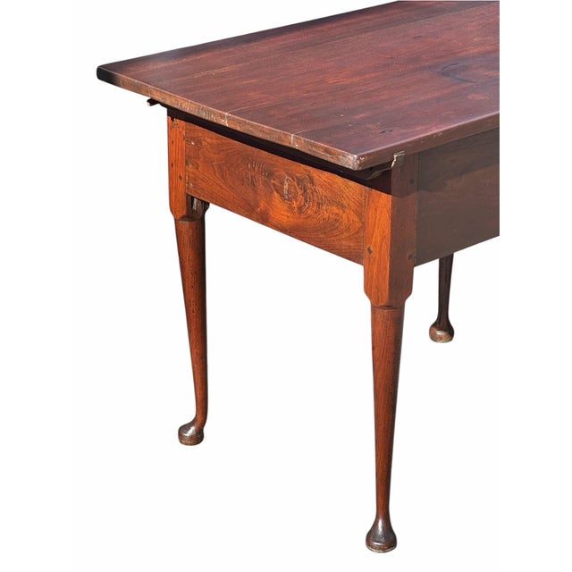 Antique Queen Anne Pennsylvania Walnut Two Drawer Diminutive Tavern Table Rare For Sale - Image 12 of 12