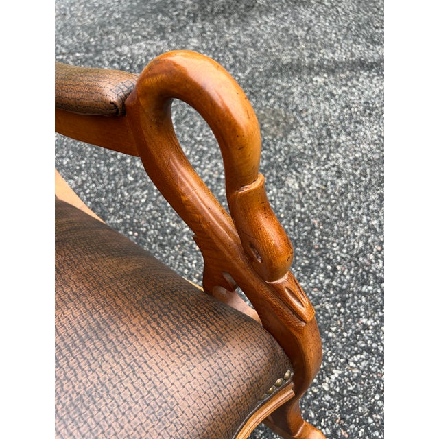 Victorian Walter Smithe Cudtom Swan Rocking Chair For Sale - Image 3 of 9