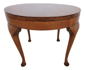 Vintage Circular Coffee Table in Mahogany with Cabriole Legs, 1970s