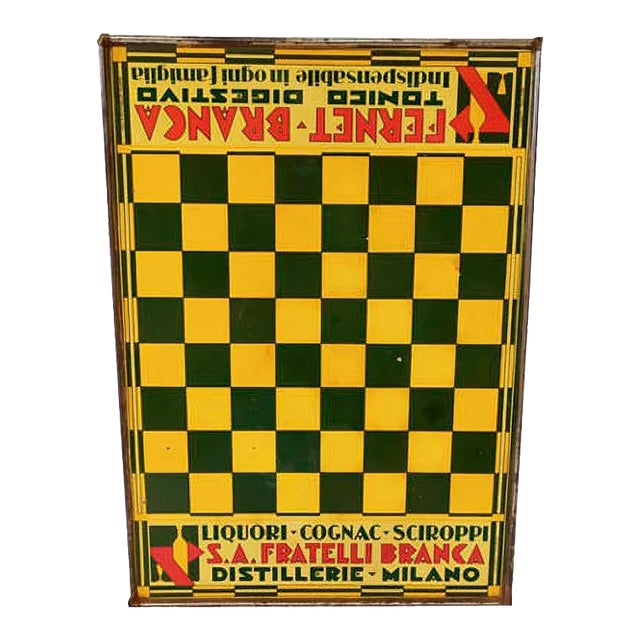 Fernet Branca Game of Checkers, 1930s For Sale